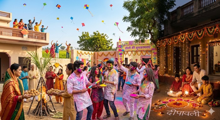 होली दीवाली मकर संक्रांति
