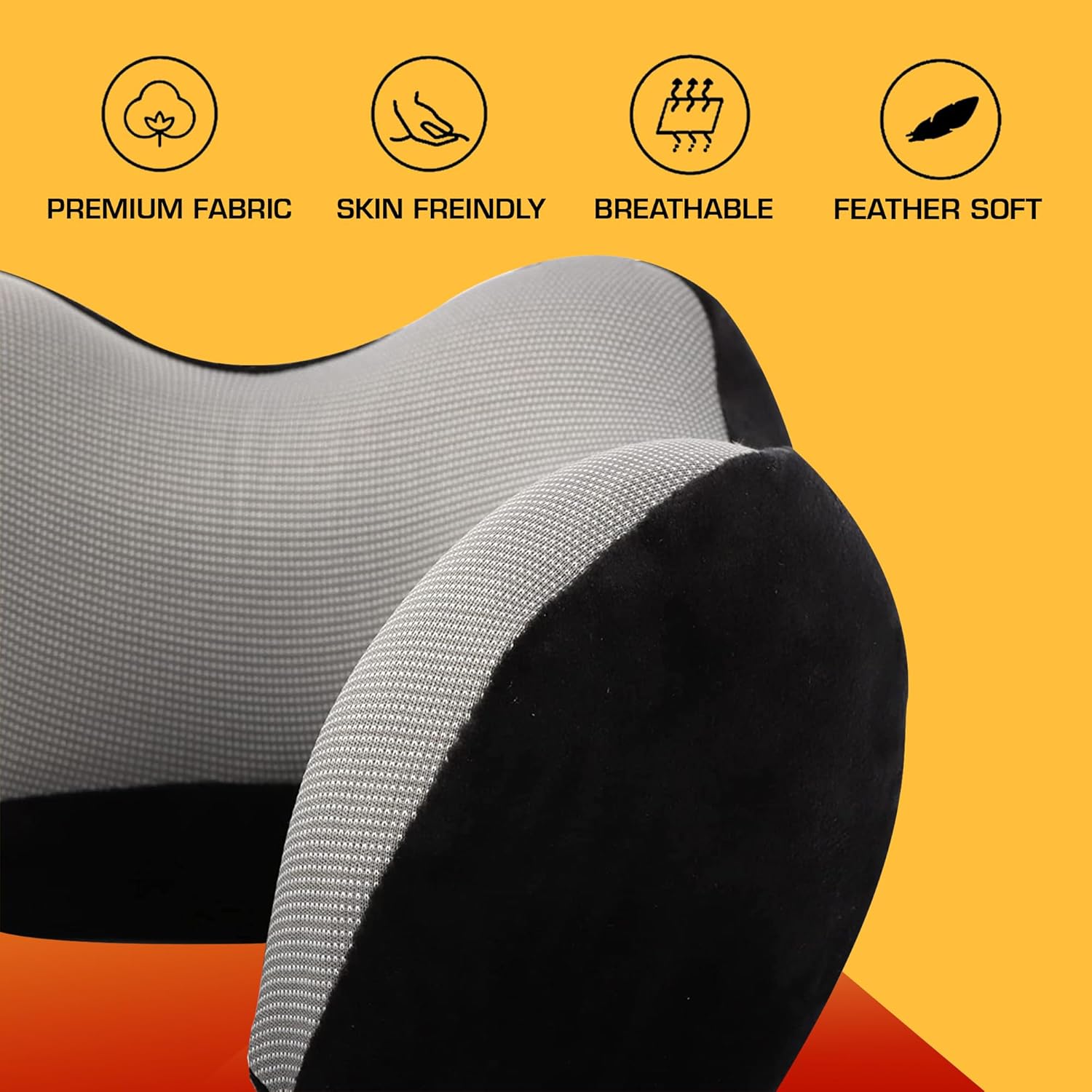 Billebon Extra Soft Memory Foam Luxury Travel Neck Support Rest Pillow with Soft Washable & Removable Cover, Multipurpose Comfortable Travel Pillow for Airplane