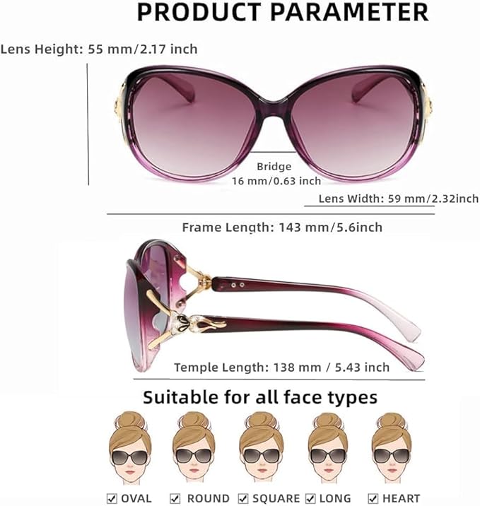 ELEGANTE Sunglasses for Women Fashion Ladies Shades Wrap Frame Trendy Stylish Sun Glasses UV Protection