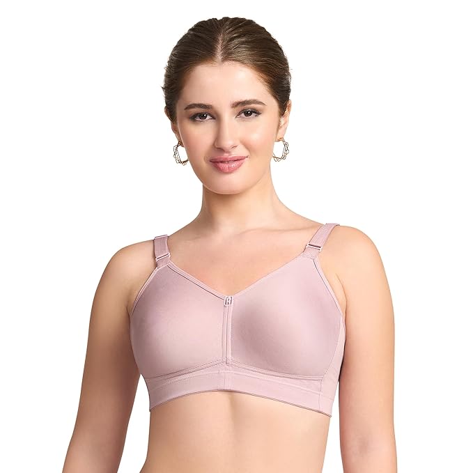 TRYLO Riza T-FIT Women's Non-Padded,Non-Wired,Full Coverage,Seamless 100% Cotton Feel Fabric Bra Available in Multicolor