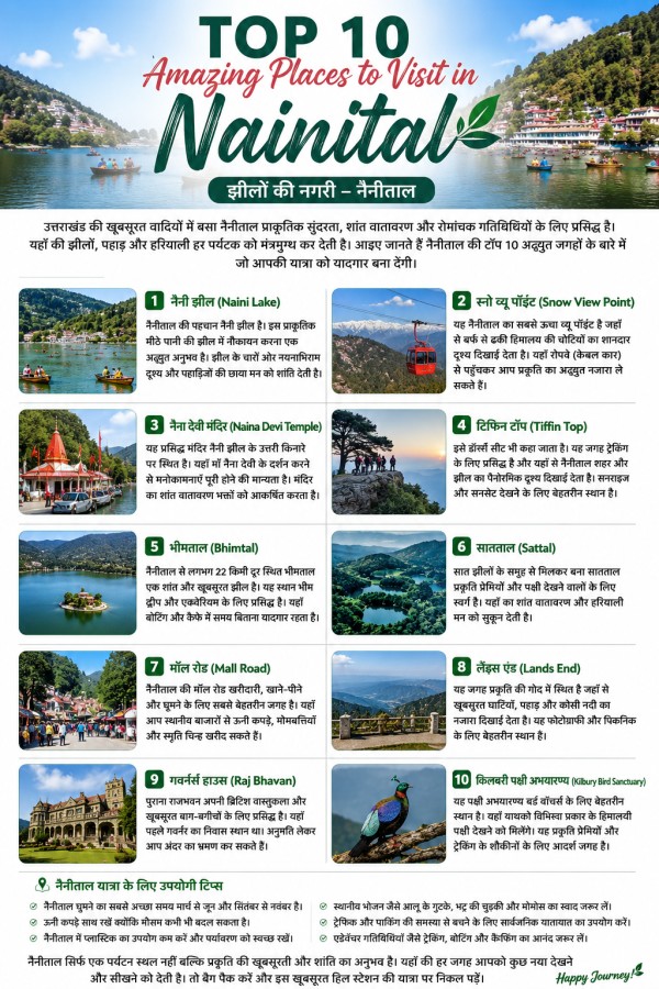 Top 10 Amazing Places to Visit in Nainital